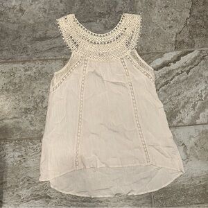 Blu-Pepper Cream Crochet Blouse Women’s Small